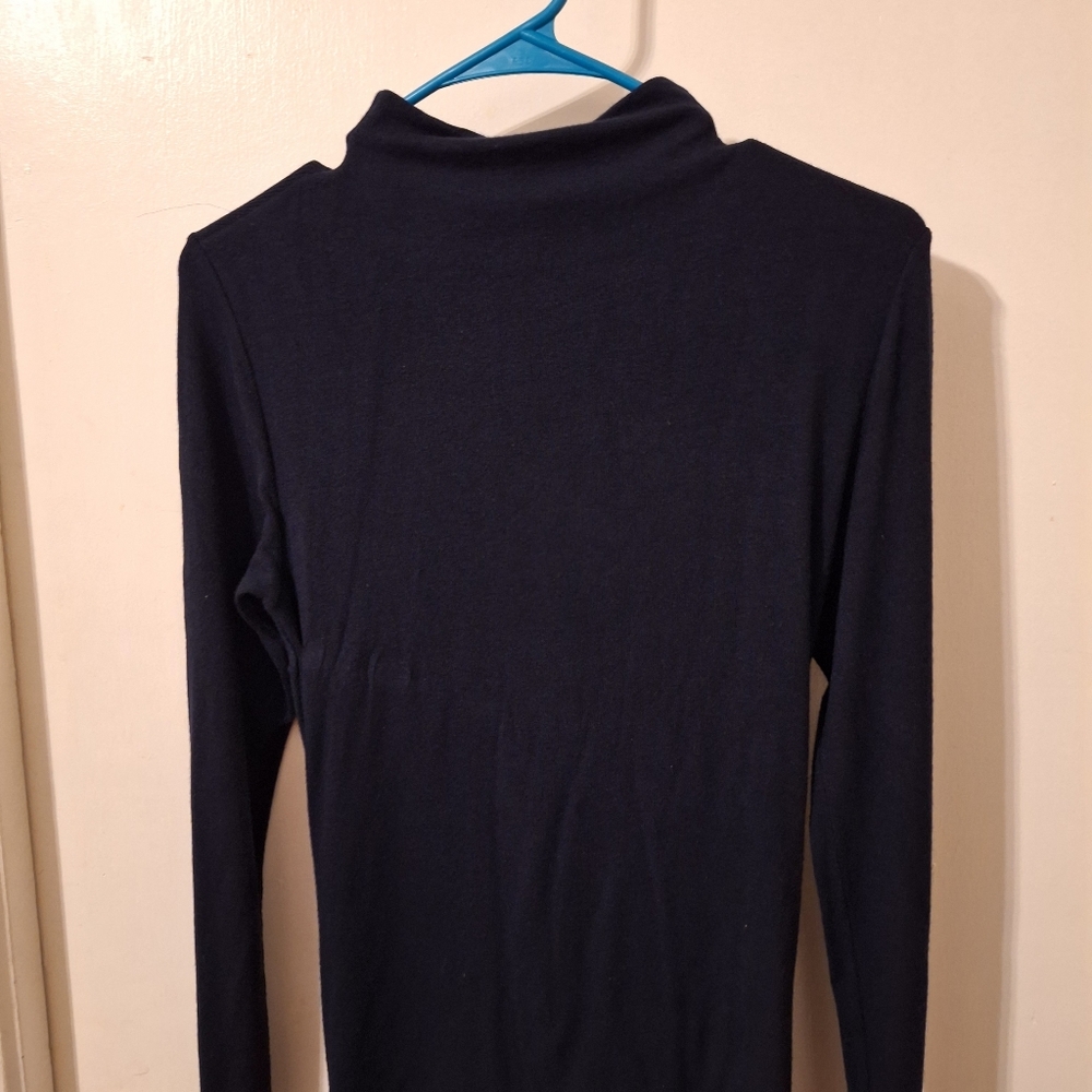 Veronica Beard Theresa Ruched Turtleneck size Medium black - Picture 4 of 6